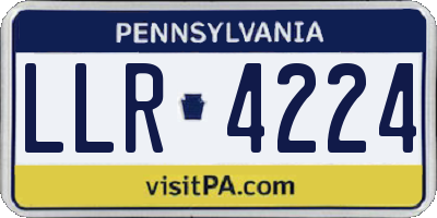 PA license plate LLR4224