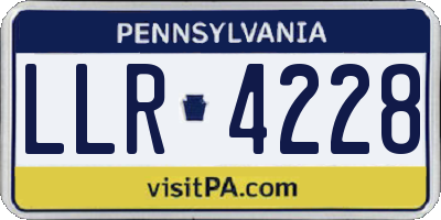 PA license plate LLR4228
