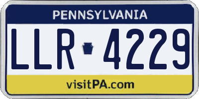 PA license plate LLR4229