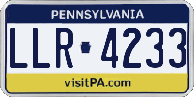 PA license plate LLR4233