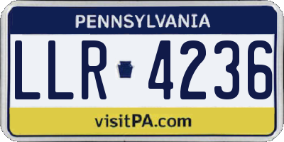 PA license plate LLR4236