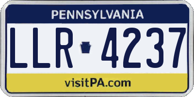 PA license plate LLR4237