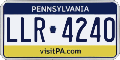 PA license plate LLR4240