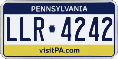 PA license plate LLR4242
