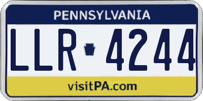 PA license plate LLR4244