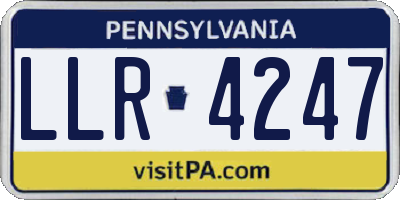 PA license plate LLR4247