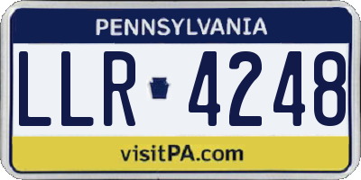 PA license plate LLR4248