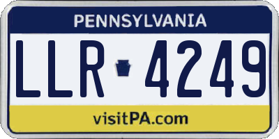 PA license plate LLR4249