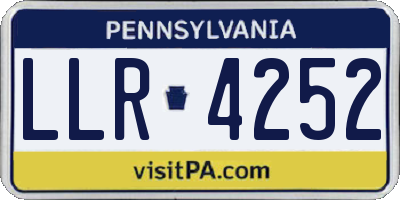 PA license plate LLR4252