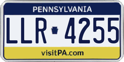 PA license plate LLR4255