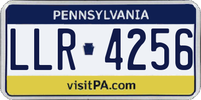 PA license plate LLR4256
