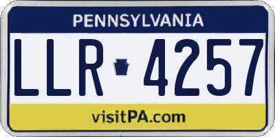 PA license plate LLR4257
