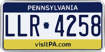PA license plate LLR4258