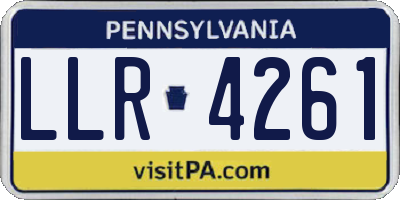 PA license plate LLR4261