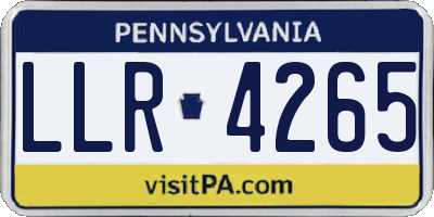PA license plate LLR4265