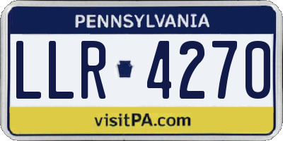 PA license plate LLR4270
