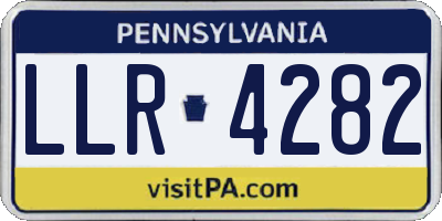 PA license plate LLR4282