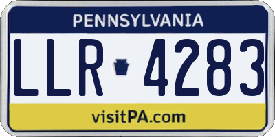 PA license plate LLR4283