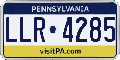 PA license plate LLR4285