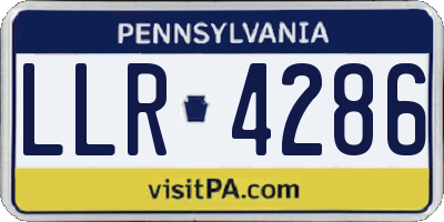 PA license plate LLR4286
