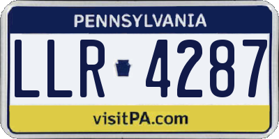 PA license plate LLR4287