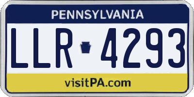PA license plate LLR4293