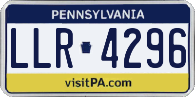 PA license plate LLR4296