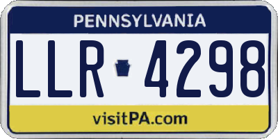 PA license plate LLR4298