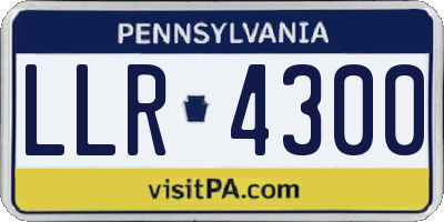 PA license plate LLR4300