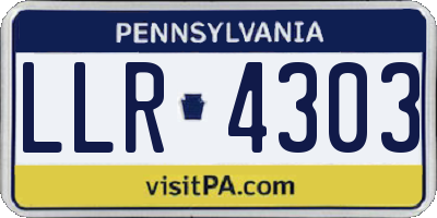 PA license plate LLR4303