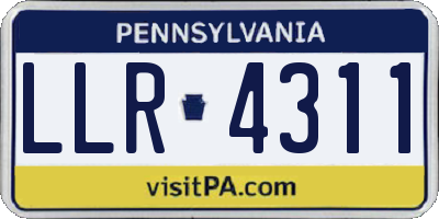 PA license plate LLR4311