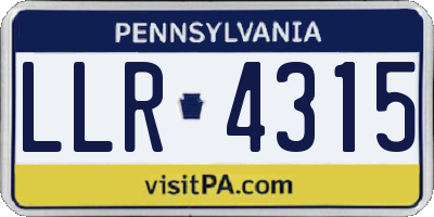 PA license plate LLR4315