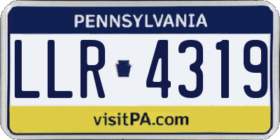PA license plate LLR4319