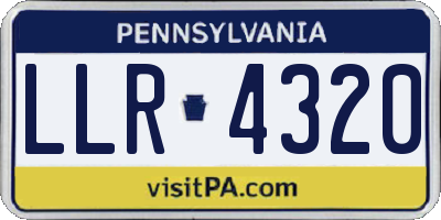PA license plate LLR4320
