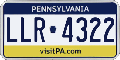 PA license plate LLR4322