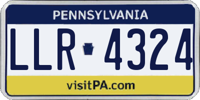 PA license plate LLR4324