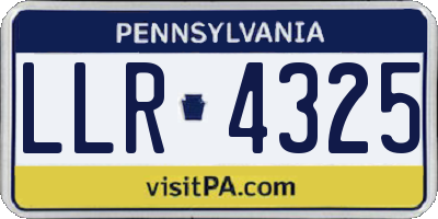 PA license plate LLR4325