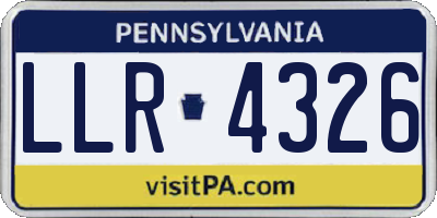PA license plate LLR4326