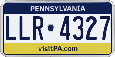 PA license plate LLR4327