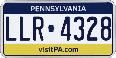 PA license plate LLR4328