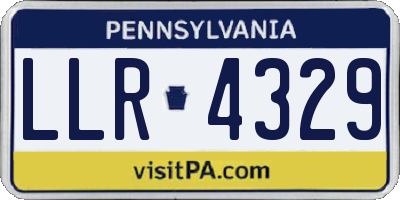PA license plate LLR4329