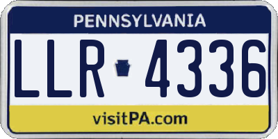 PA license plate LLR4336