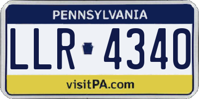 PA license plate LLR4340