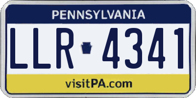 PA license plate LLR4341