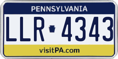 PA license plate LLR4343