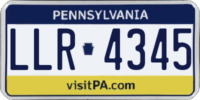 PA license plate LLR4345