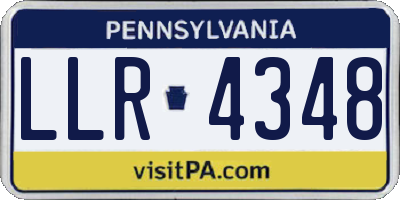 PA license plate LLR4348