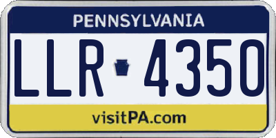 PA license plate LLR4350