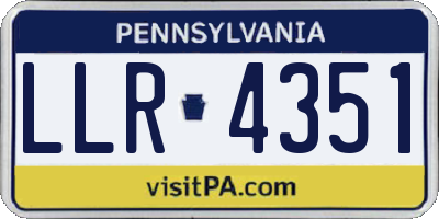PA license plate LLR4351