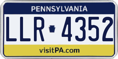 PA license plate LLR4352